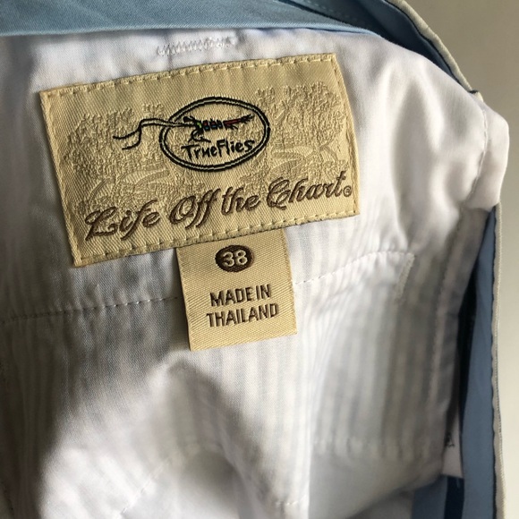 True Flies Life Off The Chart Shorts sz 38 Mens Striped Blue/White - Picture 6 of 8